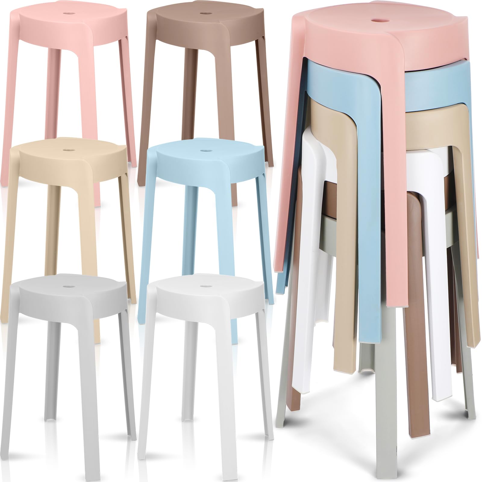 Home Bar Seating - Confezione da 1/6 Sgabelli Impilabili in